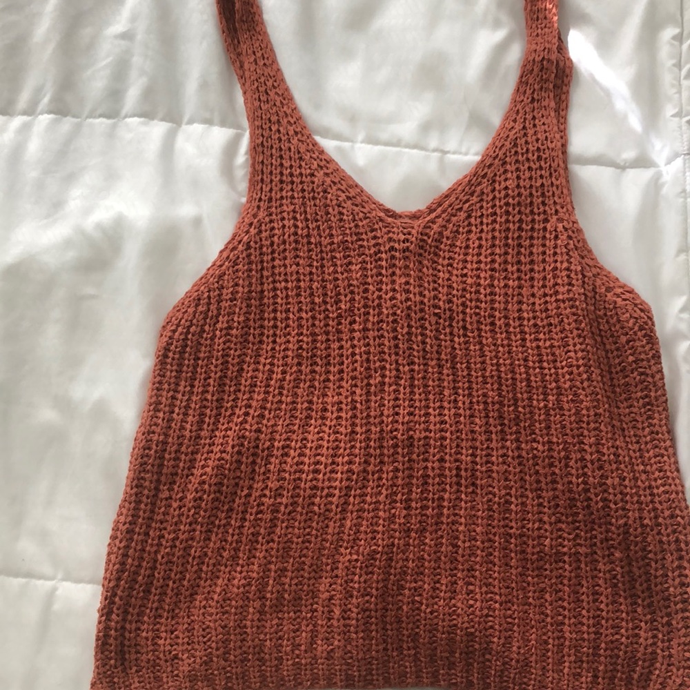 Rust Colored Fabric Tank Top